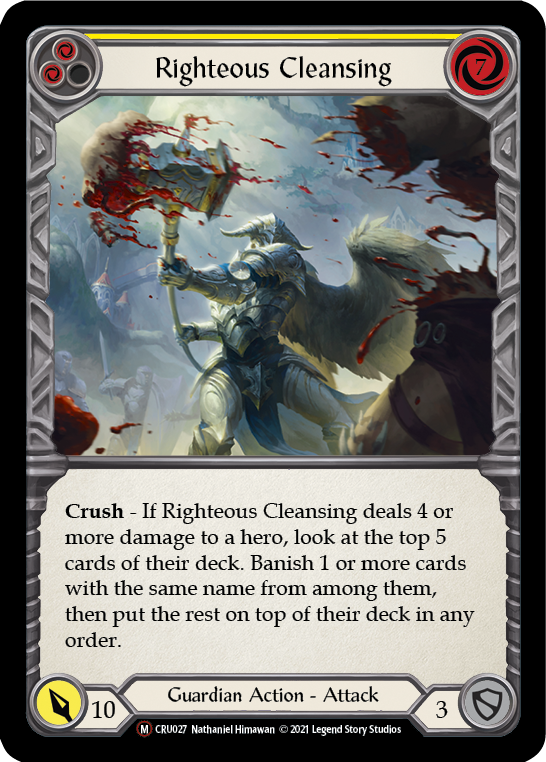 Righteous Cleansing (Rainbow Foil) [CRU027-RF] Unlimited Rainbow Foil | Shuffle n Cut Hobbies & Games