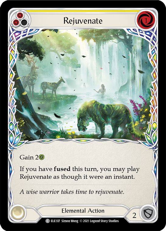 Rejuvenate (Yellow) [ELE107] (Tales of Aria)  1st Edition Rainbow Foil | Shuffle n Cut Hobbies & Games