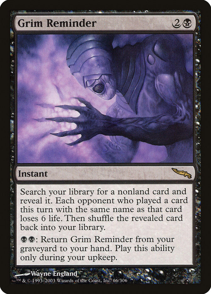 Grim Reminder [Mirrodin] | Shuffle n Cut Hobbies & Games