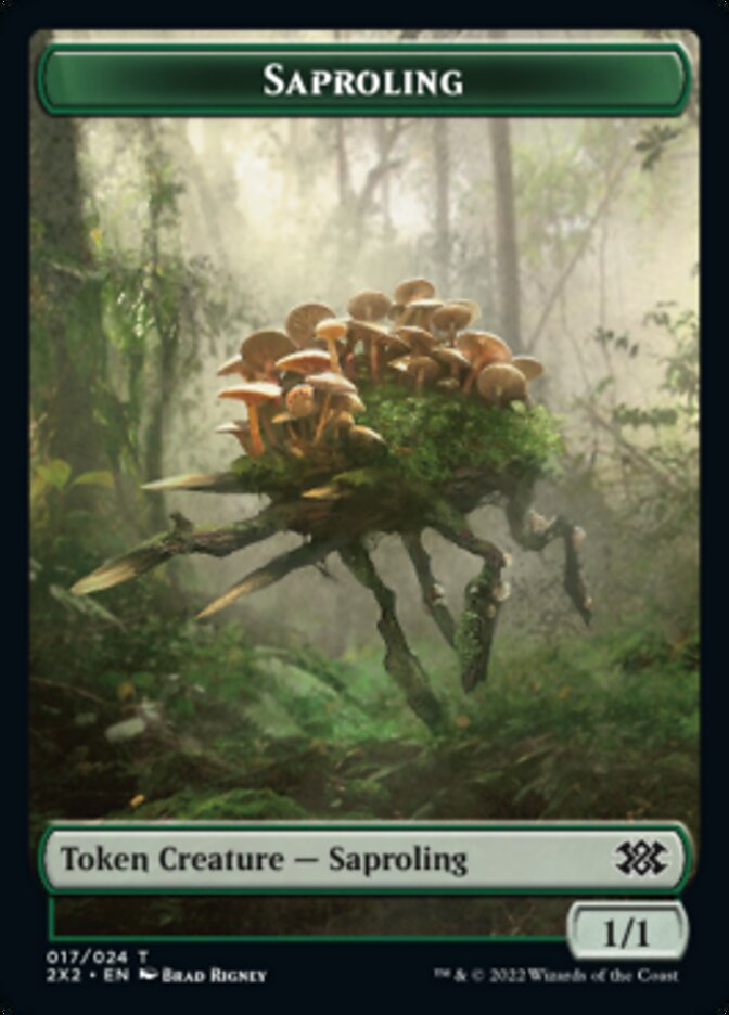 Saproling // Phyrexian Golem Double-Sided Token [Double Masters 2022 Tokens] | Shuffle n Cut Hobbies & Games
