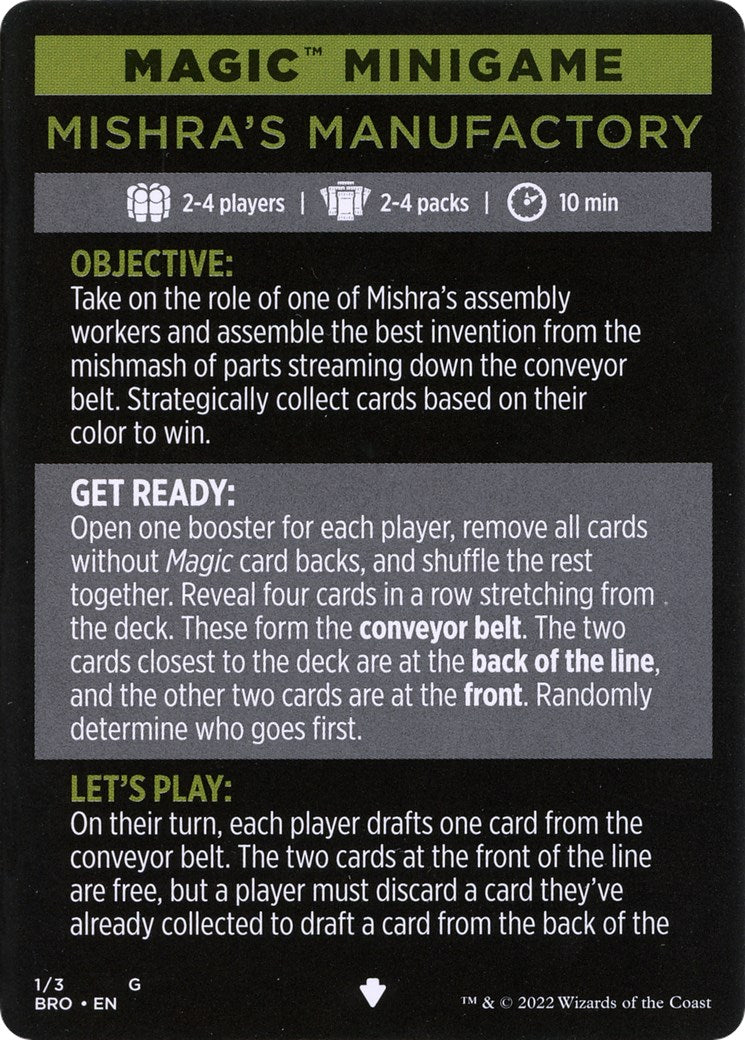 Mishra's Manufactory (Magic Minigame) [The Brothers' War Minigame] | Shuffle n Cut Hobbies & Games
