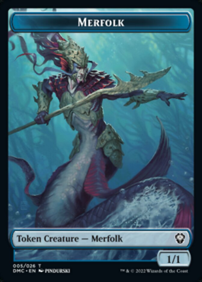 Saproling // Merfolk Double-Sided Token [Dominaria United Tokens] | Shuffle n Cut Hobbies & Games