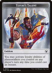 First Mate Ragavan // Teferi's Talent Emblem Double-Sided Token [March of the Machine Commander Tokens] | Shuffle n Cut Hobbies & Games