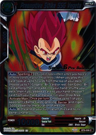 Preemptive Strike SSG Vegeta [BT6-008_PR] | Shuffle n Cut Hobbies & Games