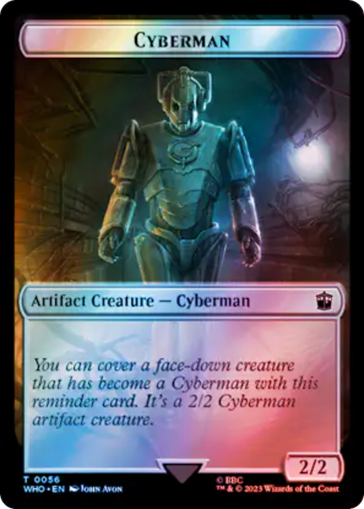 Human Rogue // Cyberman Double-Sided Token (Surge Foil) [Doctor Who Tokens] | Shuffle n Cut Hobbies & Games