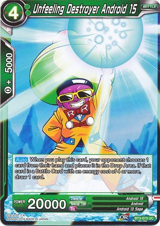 Unfeeling Destroyer Android 15 [BT3-073] | Shuffle n Cut Hobbies & Games