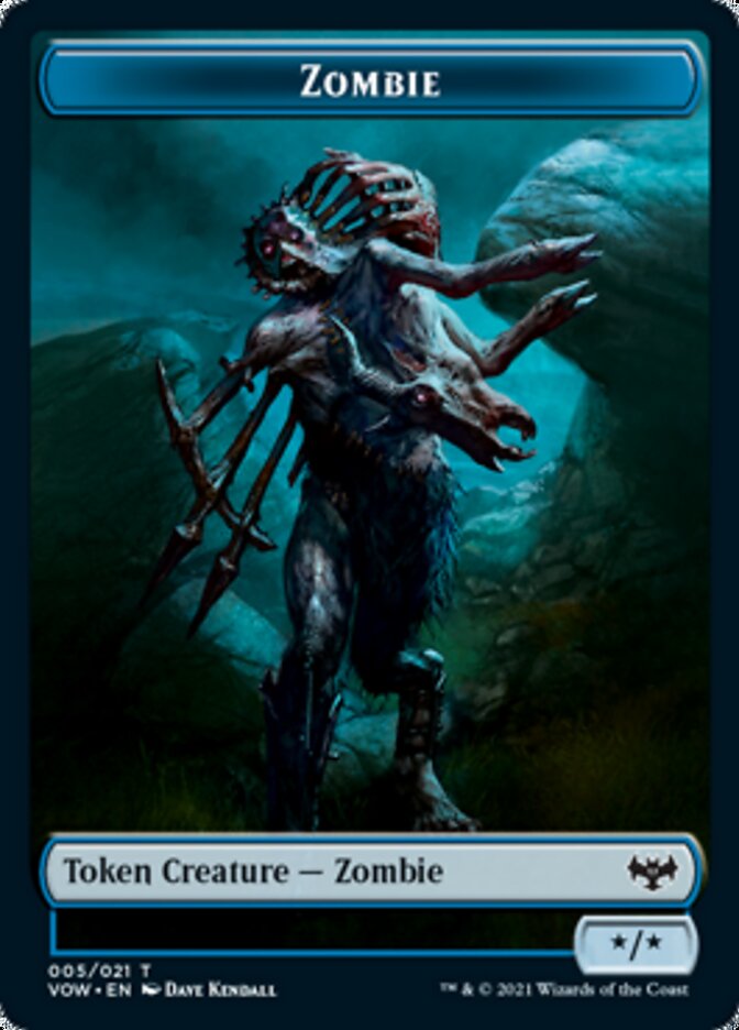 Zombie (008) // Zombie (005) Double-Sided Token [Innistrad: Crimson Vow Tokens] | Shuffle n Cut Hobbies & Games