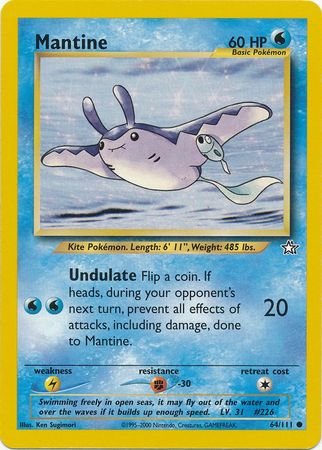 Mantine (64/111) [Neo Genesis Unlimited] | Shuffle n Cut Hobbies & Games