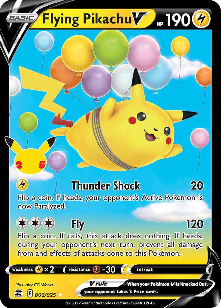 Flying Pikachu V (006/025) [Celebrations: 25th Anniversary] | Shuffle n Cut Hobbies & Games