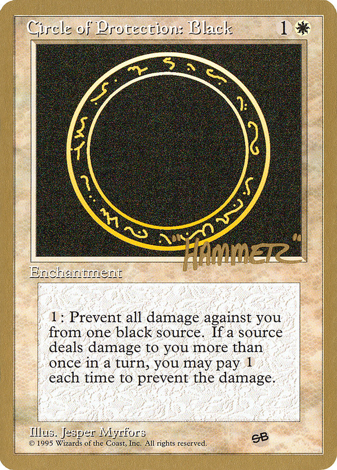 Circle of Protection: Black (Shawn "Hammer" Regnier) (SB) [Pro Tour Collector Set] | Shuffle n Cut Hobbies & Games