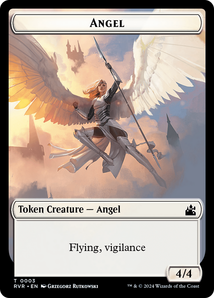 Elf Knight // Angel (0003) Double-Sided Token [Ravnica Remastered Tokens] | Shuffle n Cut Hobbies & Games