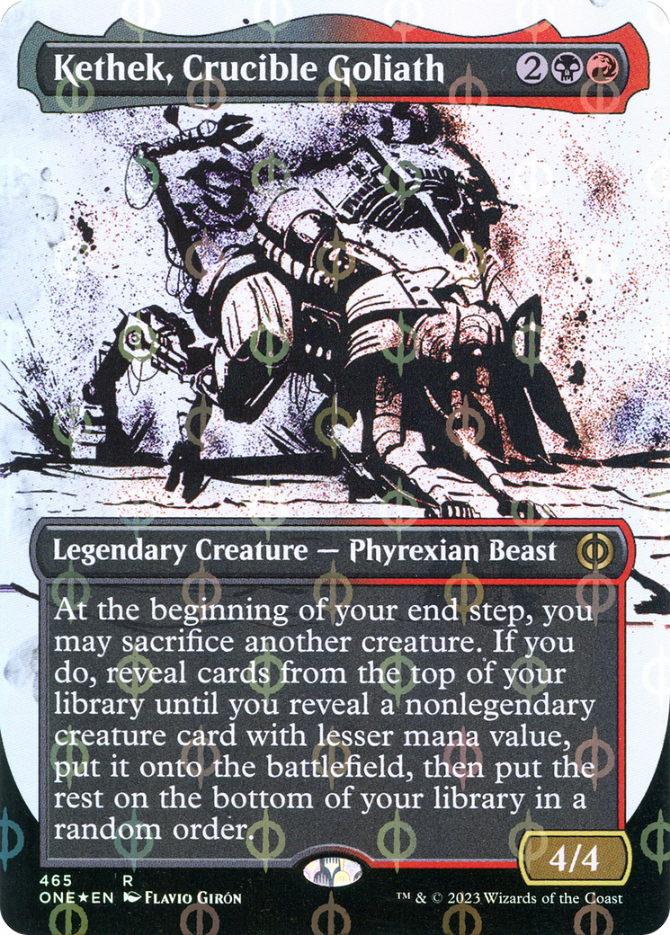 Kethek, Crucible Goliath (Borderless Ichor Step-and-Compleat Foil) [Phyrexia: All Will Be One] | Shuffle n Cut Hobbies & Games