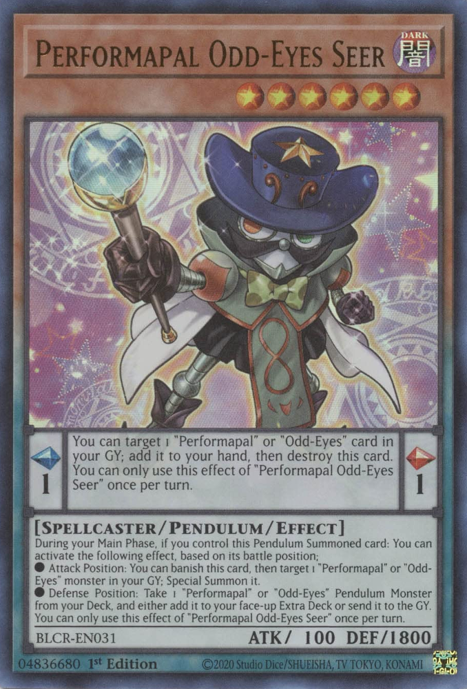 Performapal Odd-Eyes Seer [BLCR-EN031] Ultra Rare | Shuffle n Cut Hobbies & Games