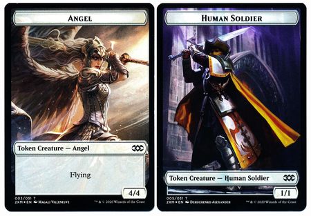 Angel // Human Soldier Double-Sided Token [Double Masters Tokens] | Shuffle n Cut Hobbies & Games