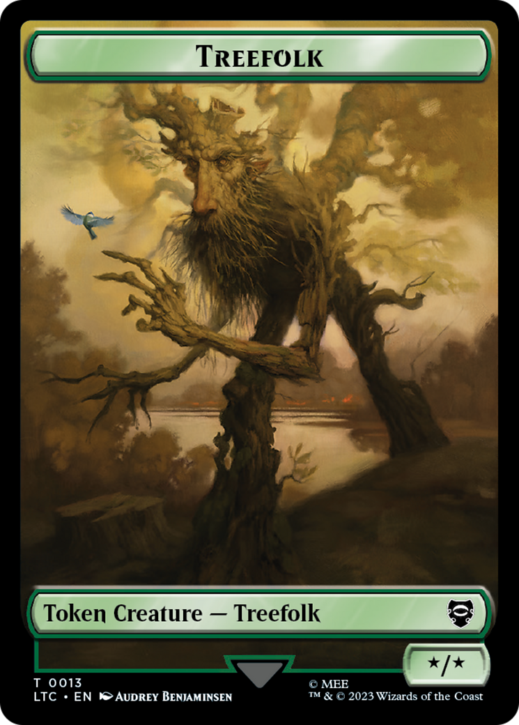 Beast // Treefolk Double Sided Token [The Lord of the Rings: Tales of Middle-Earth Commander Tokens] | Shuffle n Cut Hobbies & Games