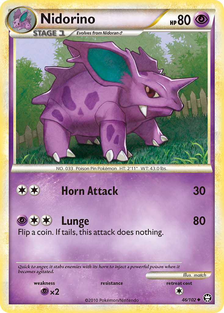 Nidorino (46/102) [HeartGold & SoulSilver: Triumphant] | Shuffle n Cut Hobbies & Games