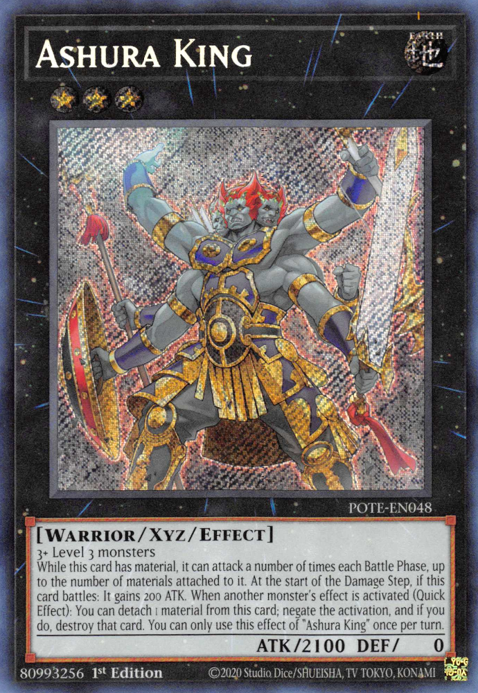 Ashura King [POTE-EN048] Secret Rare | Shuffle n Cut Hobbies & Games