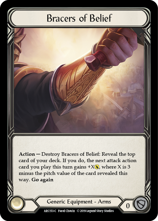 Bracers of Belief [ARC153-C] 1st Edition Cold Foil | Shuffle n Cut Hobbies & Games