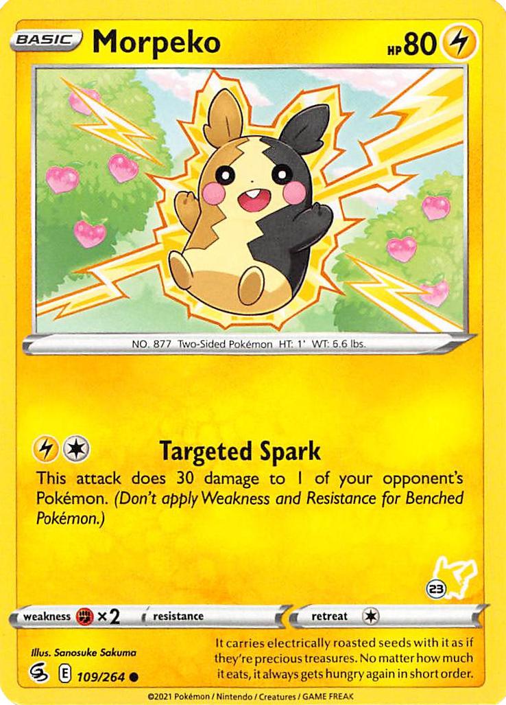 Morpeko (109/264) (Pikachu Stamp #23) [Battle Academy 2022] | Shuffle n Cut Hobbies & Games