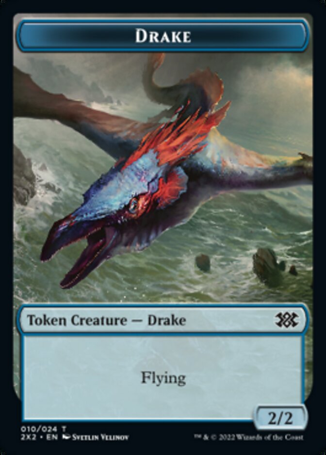 Drake // Aven Initiate Double-Sided Token [Double Masters 2022 Tokens] | Shuffle n Cut Hobbies & Games