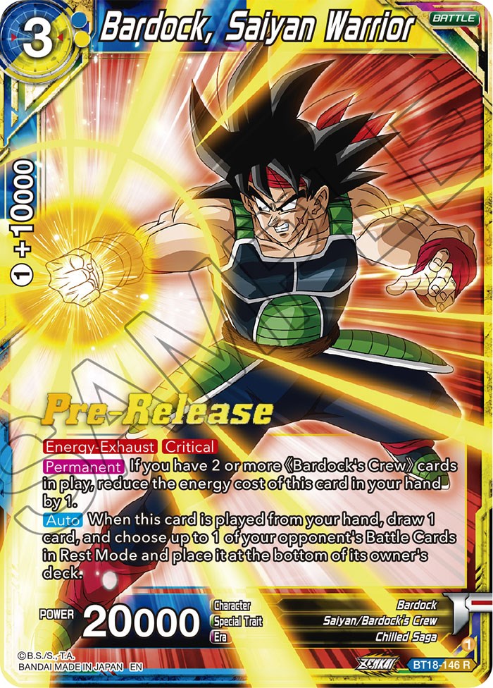 Bardock, Saiyan Warrior (BT18-146) [Dawn of the Z-Legends Prerelease Promos] | Shuffle n Cut Hobbies & Games