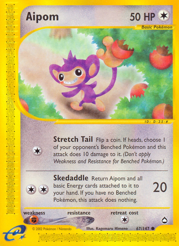 Aipom (67/147) [Aquapolis] | Shuffle n Cut Hobbies & Games