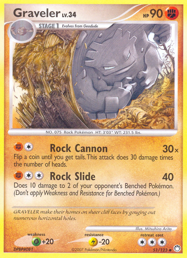 Graveler (51/123) [Diamond & Pearl: Mysterious Treasures] | Shuffle n Cut Hobbies & Games