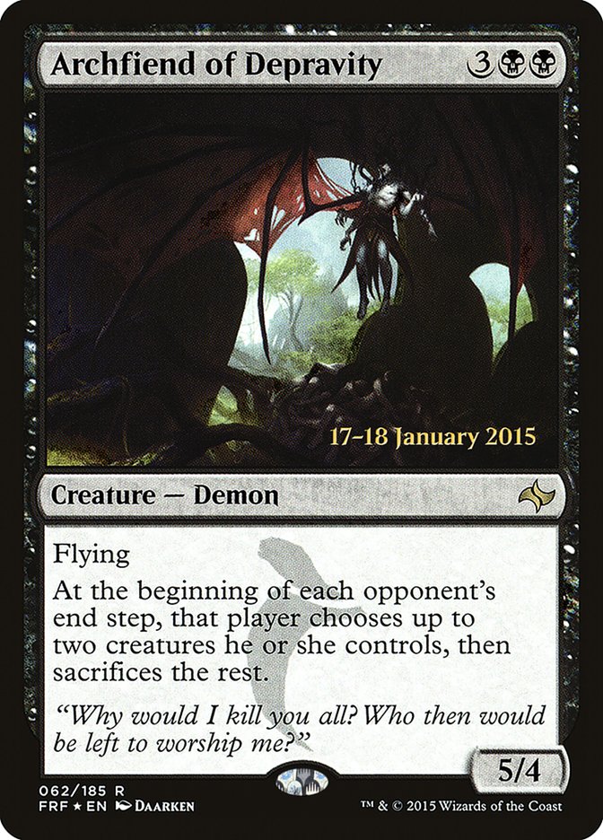 Archfiend of Depravity [Fate Reforged Prerelease Promos] | Shuffle n Cut Hobbies & Games