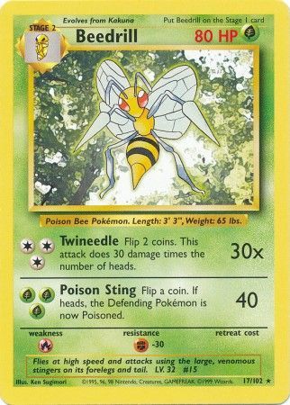 Beedrill (17/102) [Base Set Unlimited] | Shuffle n Cut Hobbies & Games