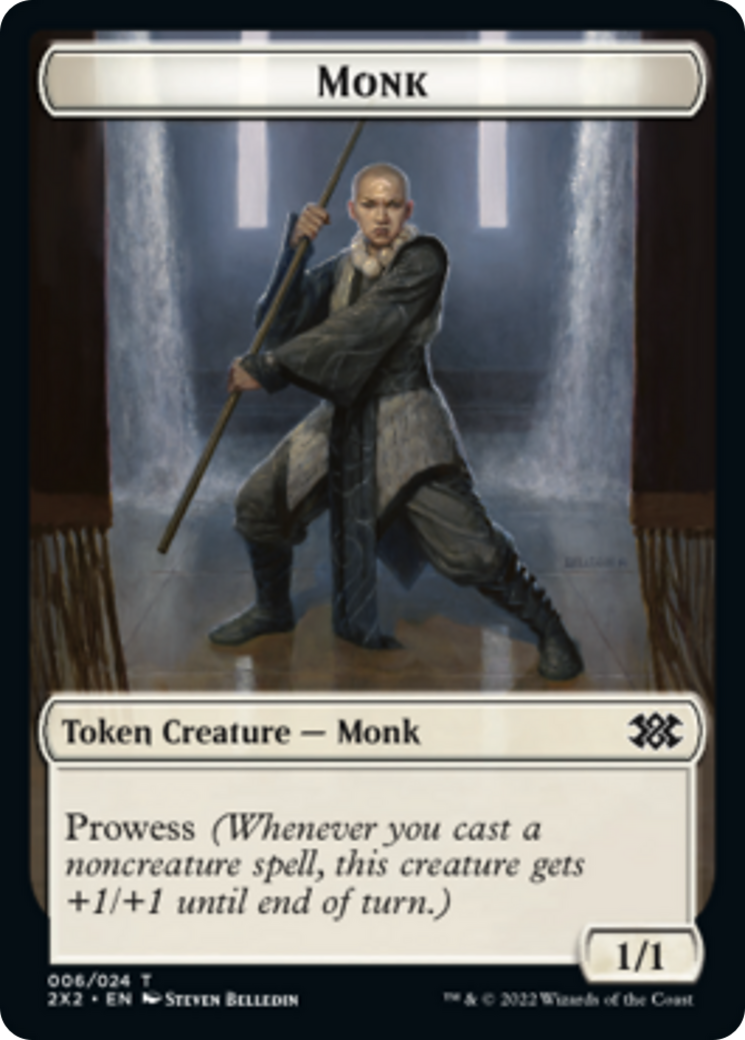 Egg // Monk Double-Sided Token [Double Masters 2022 Tokens] | Shuffle n Cut Hobbies & Games