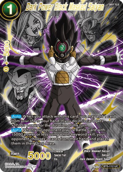 Dark Power Black Masked Saiyan (Alternate Art) [BT5-112] | Shuffle n Cut Hobbies & Games