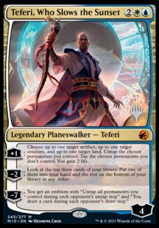 Teferi, Who Slows the Sunset (Promo Pack) [Innistrad: Midnight Hunt Promos] | Shuffle n Cut Hobbies & Games