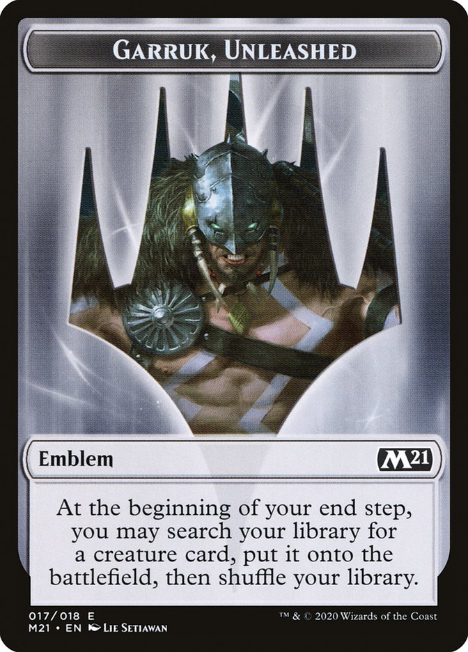 Garruk, Unleashed Emblem [Core Set 2021 Tokens] | Shuffle n Cut Hobbies & Games