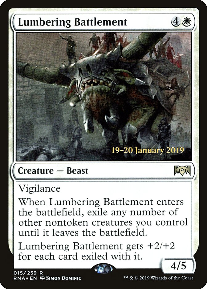 Lumbering Battlement [Ravnica Allegiance Prerelease Promos] | Shuffle n Cut Hobbies & Games