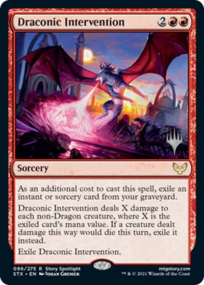 Draconic Intervention (Promo Pack) [Strixhaven: School of Mages Promos] | Shuffle n Cut Hobbies & Games