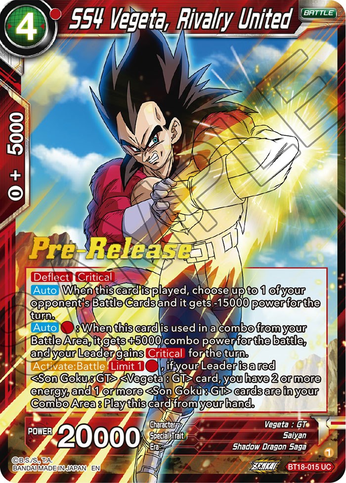 SS4 Vegeta, Rivalry United (BT18-015) [Dawn of the Z-Legends Prerelease Promos] | Shuffle n Cut Hobbies & Games