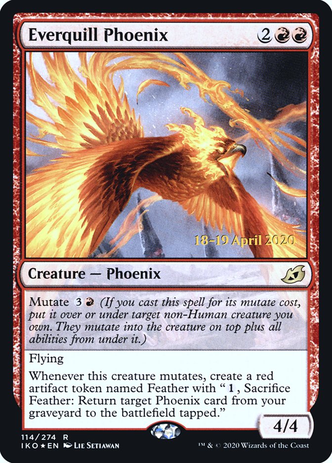 Everquill Phoenix [Ikoria: Lair of Behemoths Prerelease Promos] | Shuffle n Cut Hobbies & Games