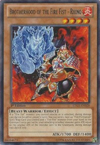 Brotherhood of the Fire Fist - Rhino [LTGY-EN028] Rare | Shuffle n Cut Hobbies & Games