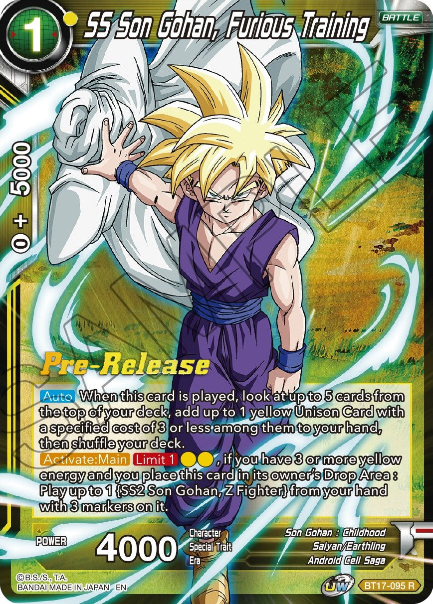 SS Son Gohan, Furious Training (BT17-095) [Ultimate Squad Prerelease Promos] | Shuffle n Cut Hobbies & Games