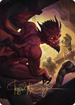 Nefarious Imp Art Card (Gold-Stamped Signature) [Commander Legends: Battle for Baldur's Gate Art Series] | Shuffle n Cut Hobbies & Games