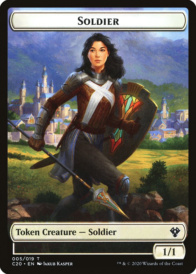 Elemental (003) // Soldier Double-Sided Token [Commander 2020 Tokens] | Shuffle n Cut Hobbies & Games