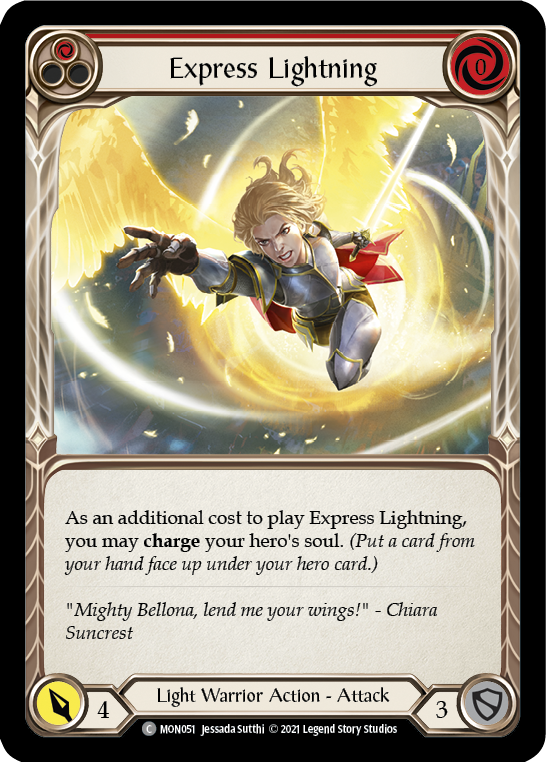 Express Lightning (Red) (Rainbow Foil) [MON051-RF] 1st Edition Rainbow Foil | Shuffle n Cut Hobbies & Games