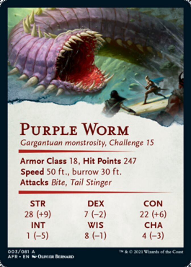 Purple Worm Art Card [Dungeons & Dragons: Adventures in the Forgotten Realms Art Series] | Shuffle n Cut Hobbies & Games