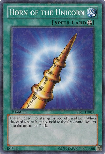 Horn of the Unicorn [BP01-EN069] Starfoil Rare | Shuffle n Cut Hobbies & Games