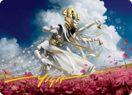 Myojin of Blooming Dawn Art Card (Gold-Stamped Signature) [Kamigawa: Neon Dynasty Art Series] | Shuffle n Cut Hobbies & Games