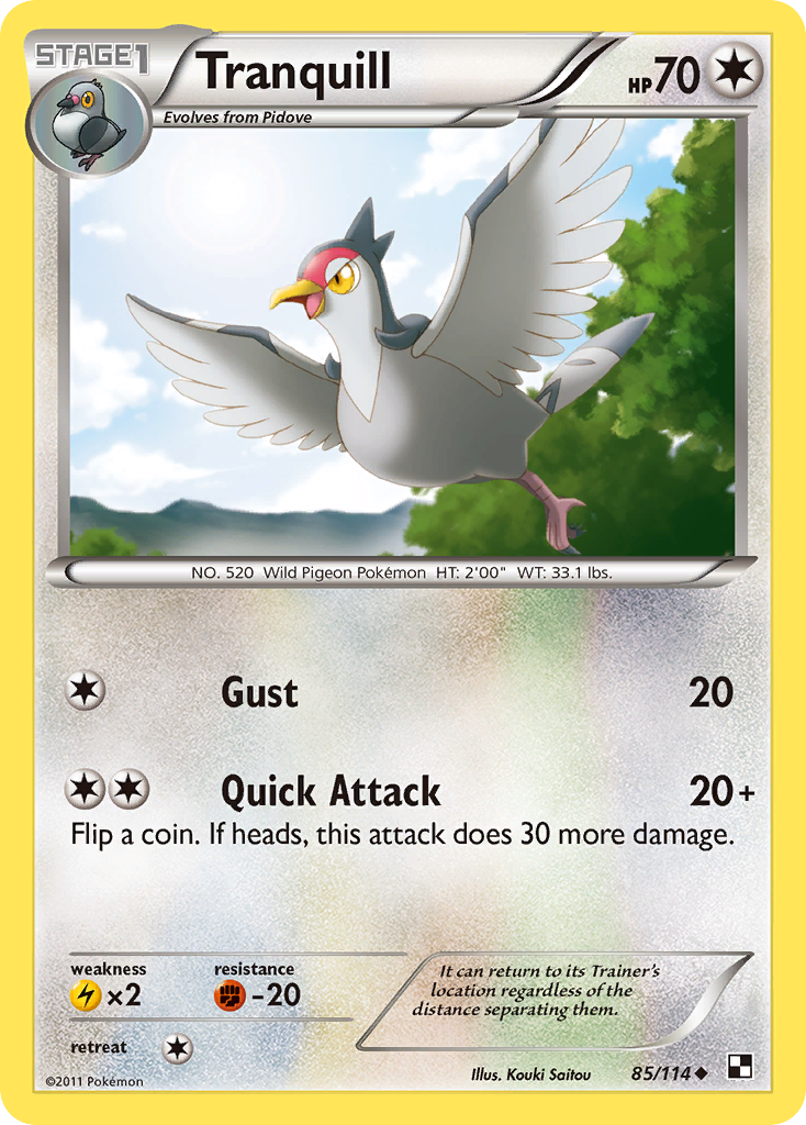 Tranquill (85/114) [Black & White: Base Set] | Shuffle n Cut Hobbies & Games