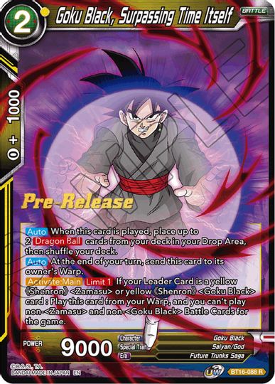 Goku Black, Surpassing Time itself (BT16-088) [Realm of the Gods Prerelease Promos] | Shuffle n Cut Hobbies & Games