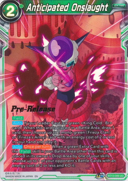 Anticipated Onslaught (BT13-086) [Supreme Rivalry Prerelease Promos] | Shuffle n Cut Hobbies & Games