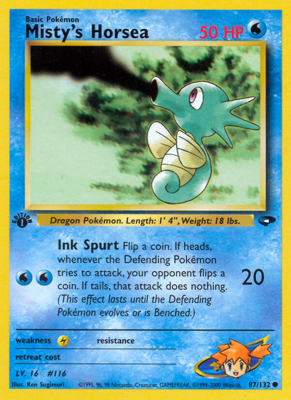 Misty's Horsea (87/132) [Gym Challenge 1st Edition] | Shuffle n Cut Hobbies & Games