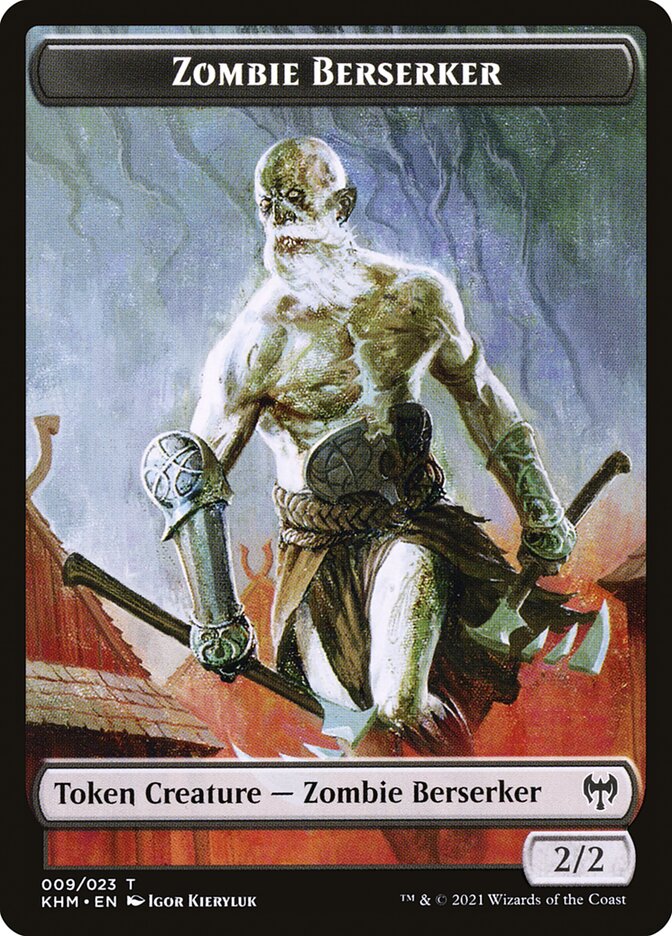 Elf Warrior // Zombie Berserker Double-Sided Token [Kaldheim Tokens] | Shuffle n Cut Hobbies & Games